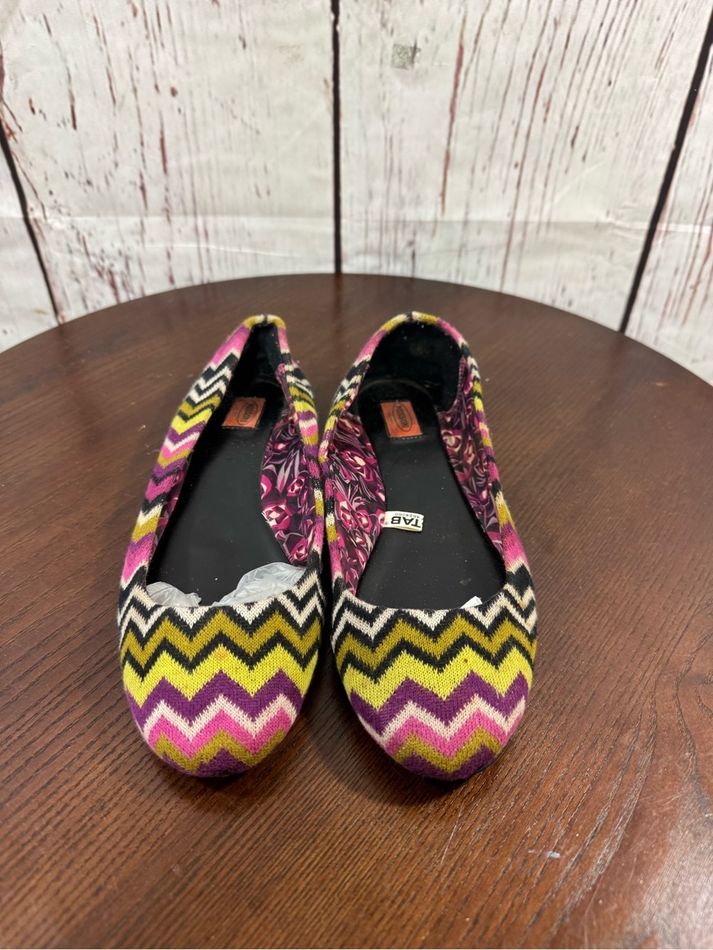 Missoni for Target Chevron Pattern Pink Yellow Black Slip-On Ballet Flats 8.5